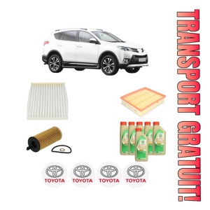 Set Pachet filtre revizie Bosch, 6 litrii ulei Castrol 5W30 TOYOTA RAV 4 IV VAN (_A4_) 2.0 D4d (WWA42) din 2015-2018, 4x Stickere auto cu TOYOTA