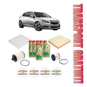 Set Pachet filtre revizie Bosch, 6 litrii ulei Castrol 5W40 CHEVROLET CRUZE Hatchback (J305) 2.0 CDI din 2011, 4x Stickere auto cu CHEVROLET