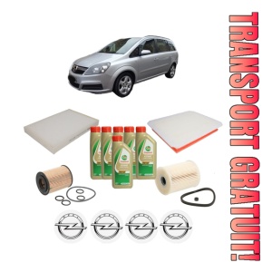 Set Pachet filtre revizie Bosch, 6 litrii ulei Castrol 5W40 OPEL ZAFIRA B Box Body/MPV (A05) 1.7 CDTI VAN (M75) din 2008-2015, 4x Stickere auto cu OPEL