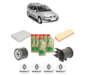 Set Pachet filtre revizie Bosch, 6 litrii ulei Castrol 5W40 RENAULT MEGANE I Grandtour (KA0/1_) 1.9 dCi (KA05, KA1F) din 2001-2003, 4x Stickere auto cu RENAULT - Img 2