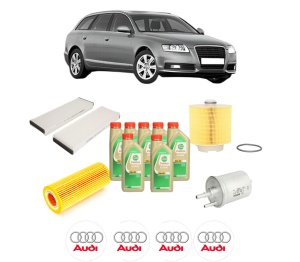 Set Pachet filtre revizie Bosch, 7 litrii ulei Castrol 5W30 AUDI A6 C6 Avant (4F5) 3.2 FSI din 2005-2008, 4x Stickere auto cu AUDI - Img 2