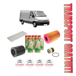 Set Pachet filtre revizie Bosch, 7 litrii ulei Castrol 5W40 CITROEN JUMPER I Van (244) 2.8 HDi 4x4 din 2002-2006, 4x Stickere auto cu CITROEN