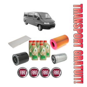 Set Pachet filtre revizie Bosch, 7 litrii ulei Castrol 5W40 FIAT DUCATO Bus (230_) 2.8 JTD din 2000-2002, 4x Stickere auto cu FIAT