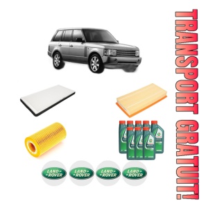 Set Pachet filtre revizie Bosch, 8 litrii ulei Castrol 10W40 LAND ROVER RANGE ROVER III (L322) 4.4 4x4 din 2005-2012, 4x Stickere auto cu LAND ROVER