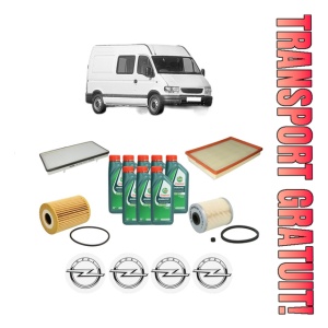 Set Pachet filtre revizie Bosch, 8 litrii ulei Castrol 10W40 OPEL MOVANO A Van (X70) 3.0 DTI (FD) din 2003, 4x Stickere auto cu OPEL