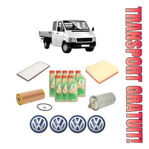 Set Pachet filtre revizie Bosch, 8 litrii ulei Castrol 5W30 Volkswagen LT 28-46 II Platform/Chassis (2DC, 2DF, 2DG, 2DL, 2DM) 2.5 TDI din 2001-2006, 4x Stickere auto cu Volkswagen