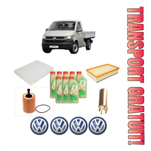 Set Pachet filtre revizie Bosch, 8 litrii ulei Castrol 5W30 Volkswagen TRANSPORTER T5 Platform/Chassis (7JD, 7JE, 7JL, 7JY, 7JZ, 7F 2.5 TDI 4motion din 2004-2009, 4x Stickere auto cu Volkswagen