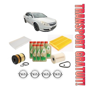 Set Pachet filtre revizie Bosch, 8 litrii ulei Castrol 5W40 OPEL VECTRA C (Z02) 3.0 CDTI (F69) din 2003-2005, 4x Stickere auto cu OPEL