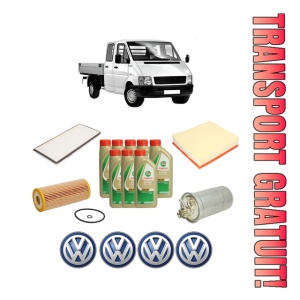 Set Pachet filtre revizie Bosch, 8 litrii ulei Castrol 5W40 Volkswagen LT 28-46 II Platform/Chassis (2DC, 2DF, 2DG, 2DL, 2DM) 2.5 TDI din 2001-2006, 4x Stickere auto cu Volkswagen