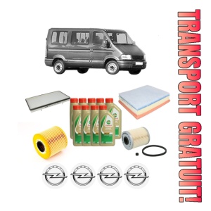 Set Pachet filtre revizie Bosch, 9 litrii ulei Castrol 5W40 OPEL MOVANO A Bus (X70) 2.5 DTI (JD) din 2001, 4x Stickere auto cu OPEL
