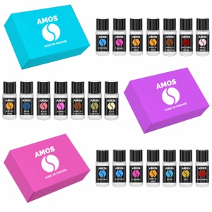 Set Rezerve Parfum AMOS Mini Blue, Pink, Purple, 21 Arome Premium, 10ml, Compatibile Difuzor Auto Amos, Parfum Intens și Persistent