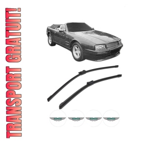 Set stergatoare ASTON MARTIN VIRAGE Vantage din 2011-2012, pentru parbriz auto, 2 bucati, Bosch Aerotwin, din cauciuc siliconat rezistent, 4 Stickere Auto ASTON MARTIN