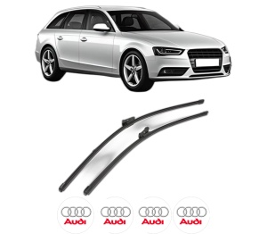 Set stergatoare AUDI A4 B8 Avant (8K5) din 2007-2015, pentru parbriz auto, 2 bucati, Valeo Silencio Xtrm, din cauciuc siliconat rezistent, 4 Stickere Auto AUDI v39060