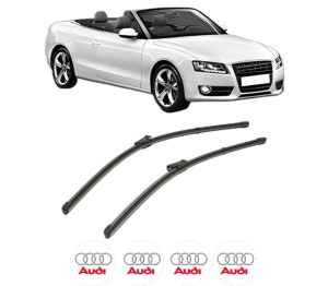 Set stergatoare AUDI A5 Convertible (8F7) din 2009-2017, pentru parbriz auto, 2 bucati, Valeo Silencio Xtrm, din cauciuc siliconat rezistent, 4 Stickere Auto AUDI v35820
