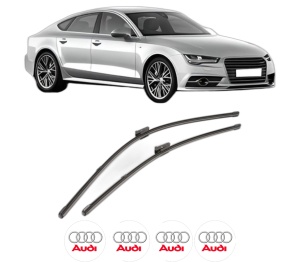 Set stergatoare AUDI A7 Sportback (4GA, 4GF) din 2010-2018, pentru parbriz auto, 2 bucati, Valeo Silencio Xtrm, din cauciuc siliconat rezistent, 4 Stickere Auto AUDI v38520