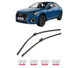 Set stergatoare AUDI Q3 Sportback (F3N) din 2019-2021, pentru parbriz auto, 2 bucati, Valeo Silencio Xtrm, din cauciuc siliconat rezistent, 4 Stickere Auto AUDI v35580