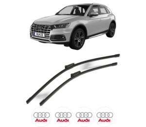 Set stergatoare AUDI Q5 (FYB, FYG) din 2016-2021, pentru parbriz auto, 2 bucati, Bosch Aerotwin, din cauciuc siliconat rezistent, 4 Stickere Auto AUDI v50150
