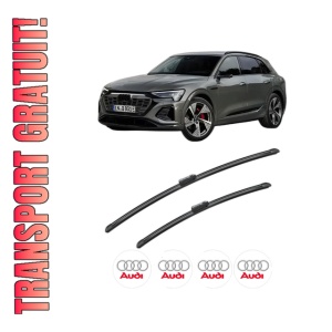 Set stergatoare AUDI Q8 E-TRON SUV (GEG) din 2022, pentru parbriz auto, 2 bucati, Bosch Aerotwin, din cauciuc siliconat rezistent, 4 Stickere Auto AUDI