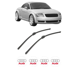 Set stergatoare AUDI TT (8N3) din 1998-2006, pentru parbriz auto, 2 bucati, Valeo Silencio Xtrm, din cauciuc siliconat rezistent, 4 Stickere Auto AUDI v40080