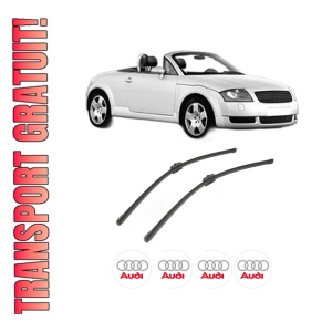 Set stergatoare AUDI TT Roadster (8N9) din 1999-2006, pentru parbriz auto, 2 bucati, Valeo Silencio Xtrm, din cauciuc siliconat rezistent, 4 Stickere Auto AUDI