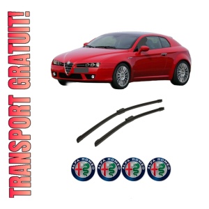 Set stergatoare auto ALFA ROMEO BRERA (939_) din 2006-2011, pentru parbriz auto, 2 bucati, Bosch Aerotwin, din cauciuc siliconat rezistent, 4 Stickere Auto ALFA ROMEO