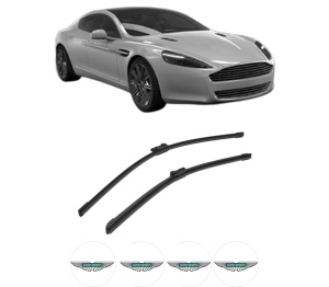 Set stergatoare auto ASTON MARTIN RAPIDE din 2010-2014, pentru parbriz auto, 2 bucati, Bosch Aerotwin, din cauciuc siliconat rezistent, 4 Stickere Auto ASTON MARTIN - Img 2