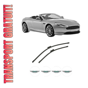 Set stergatoare auto ASTON MARTIN VIRAGE Volante din 2011-2012, pentru parbriz auto, 2 bucati, Bosch Aerotwin, din cauciuc siliconat rezistent, 4 Stickere Auto ASTON MARTIN