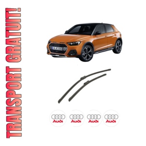Set stergatoare auto AUDI A1 City Carver (GBH) din 2019-2022, pentru parbriz auto, 2 bucati, Bosch Aerotwin, din cauciuc siliconat rezistent, 4 Stickere Auto AUDI