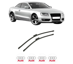 Set stergatoare auto AUDI A5 (8T3) din 2007-2017, pentru parbriz auto, 2 bucati, Bosch Aerotwin, din cauciuc siliconat rezistent, 4 Stickere Auto AUDI - Img 2