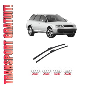 Set stergatoare auto AUDI ALLROAD C5 (4BH) din 2000-2005, pentru parbriz auto, 2 bucati, Bosch Aerotwin Retrofit, din cauciuc siliconat rezistent, 4 Stickere Auto AUDI