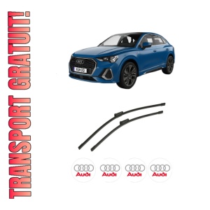 Set stergatoare auto AUDI Q3 Sportback (F3N) din 2019-2021, pentru parbriz auto, 2 bucati, Bosch Aerotwin, din cauciuc siliconat rezistent, 4 Stickere Auto AUDI