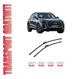 Set stergatoare auto AUDI Q5 (GUB) din 2025, pentru parbriz auto, 2 bucati, Bosch Aerotwin, din cauciuc siliconat rezistent, 4 Stickere Auto AUDI