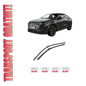 Set stergatoare auto AUDI Q6 E-TRON (GFB) din 2024, pentru parbriz auto, 2 bucati, Bosch Aerotwin, din cauciuc siliconat rezistent, 4 Stickere Auto AUDI