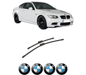 Set stergatoare auto BMW Seria 3 Coupe (E92) din 2006-2013, pentru parbriz auto, 2 bucati, Bosch Aerotwin, din cauciuc siliconat rezistent, 4 Stickere Auto BMW Seria - Img 2