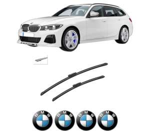 Set stergatoare auto BMW Seria 3 Touring Van (G21) din 2019-2022, pentru parbriz auto, 2 bucati, Bosch Aerotwin, din cauciuc siliconat rezistent, 4 Stickere Auto BMW Seria - Img 2