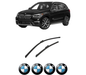 Set stergatoare auto BMW Seria X1 (F48) din 2014-2022, pentru parbriz auto, 2 bucati, Bosch Aerotwin, din cauciuc siliconat rezistent, 4 Stickere Auto BMW Seria - Img 2