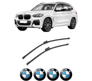 Set stergatoare auto BMW Seria X3 (G01, F97, G08) din 2017-2023, pentru parbriz auto, 2 bucati, Bosch Aerotwin, din cauciuc siliconat rezistent, 4 Stickere Auto BMW Seria - Img 2