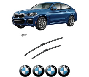 Set stergatoare auto BMW Seria X4 (G02, F98) din 2018-2021, pentru parbriz auto, 2 bucati, Bosch Aerotwin, din cauciuc siliconat rezistent, 4 Stickere Auto BMW Seria - Img 2