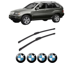 Set stergatoare auto BMW Seria X5 (E53) din 2000-2006, pentru parbriz auto, 2 bucati, Bosch Aerotwin Retrofit, din cauciuc siliconat rezistent, 4 Stickere Auto BMW Seria (Copy 1) - Img 2