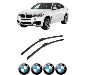 Set stergatoare auto BMW Seria X6 (F16, F86) din 2014-2019, pentru parbriz auto, 2 bucati, Bosch Aerotwin, din cauciuc siliconat rezistent, 4 Stickere Auto BMW Seria - Img 2