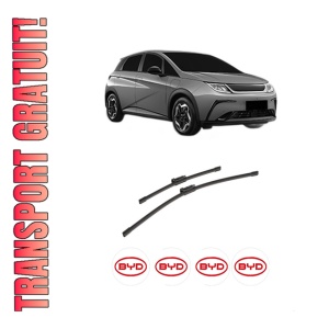 Set stergatoare auto BYD DOLPHIN din 2021-2023, pentru parbriz auto, 2 bucati, Bosch Aerotwin, din cauciuc siliconat rezistent, 4 Stickere Auto BYD