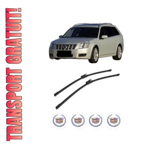 Set stergatoare auto CADILLAC BLS Wagon din 2007-2010, pentru parbriz auto, 2 bucati, Bosch Aerotwin, din cauciuc siliconat rezistent, 4 Stickere Auto CADILLAC