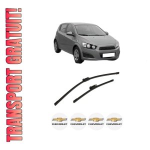Set stergatoare auto CHEVROLET AVEO Hatchback (T300) din 2011-2015, pentru parbriz auto, 2 bucati, Bosch Aerotwin Multi, din cauciuc siliconat rezistent, 4 Stickere Auto CHEVROLET