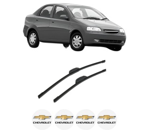 Set stergatoare auto CHEVROLET AVEO / KALOS Saloon (T200) din 2003-2008, pentru parbriz auto, 2 bucati, Bosch Aerotwin Retrofit, din cauciuc siliconat rezistent, 4 Stickere Auto CHEVROLET - Img 2