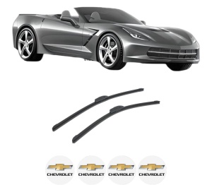 Set stergatoare auto CHEVROLET CORVETTE Convertible (C7) din 2014-2019, pentru parbriz auto, 2 bucati, Bosch Aerotwin Retrofit, din cauciuc siliconat rezistent, 4 Stickere Auto CHEVROLET - Img 2
