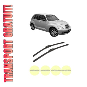 Set stergatoare auto CHRYSLER PT CRUISER (PT_) din 2000-2010, pentru parbriz auto, 2 bucati, Bosch Aerotwin Retrofit, din cauciuc siliconat rezistent, 4 Stickere Auto CHRYSLER