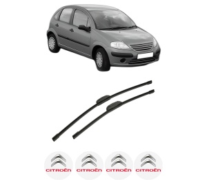 Set stergatoare auto CITROEN C3 I (FC_, FN_) din 2002-2012, pentru parbriz auto, 2 bucati, Bosch Aerotwin Retrofit, din cauciuc siliconat rezistent, 4 Stickere Auto CITROEN - Img 2