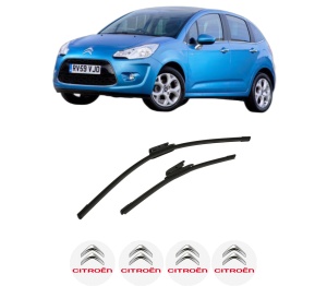 Set stergatoare auto CITROEN C3 II Hatchback Van (SC_) din 2010-2016, pentru parbriz auto, 2 bucati, Bosch Aerotwin, din cauciuc siliconat rezistent, 4 Stickere Auto CITROEN - Img 2