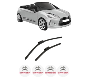 Set stergatoare auto CITROEN DS3 Convertible din 2013-2015, pentru parbriz auto, 2 bucati, Bosch Aerotwin, din cauciuc siliconat rezistent, 4 Stickere Auto CITROEN - Img 2