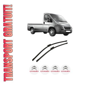 Set stergatoare auto CITROEN JUMPER II Platform/Chassis din 2006-2023, pentru parbriz auto, 2 bucati, Bosch Aerotwin, din cauciuc siliconat rezistent, 4 Stickere Auto CITROEN